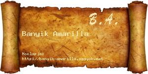 Banyik Amarilla névjegykártya